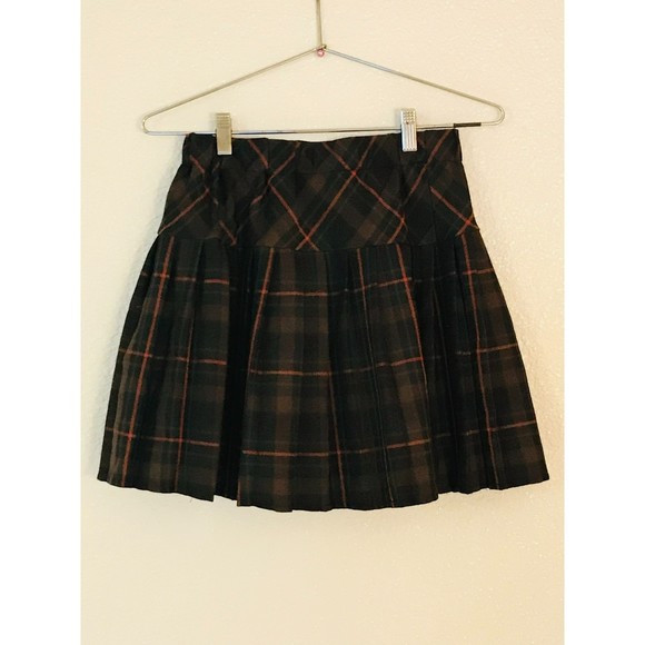Plaid Mini Skirt - Black and Orange - Picture 2 of 2